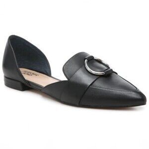 Bleecker & Bond Black Leather Pointed Toe Flats Womens Size 10